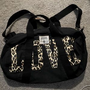 Victoria Secret Pink Leopard/Black Duffle Bag